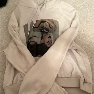 Ariana Grande Graphic Beige Hoodie